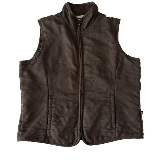 Columbia Jackets & Blazers - Columbia Quilted Zip Front Vest Women’s M Pockets Boho Cottagecore Neutral Brown
